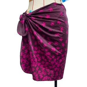 Vintage Jantzen Womens Floral One Size Waist Tie Swimwear Cover Up Skirt